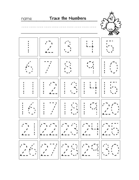 Printable Trace Numbers 1 100