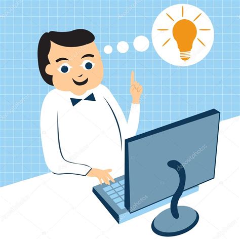 Businessman Computer Work — Stock Vector © Stiven 70197231