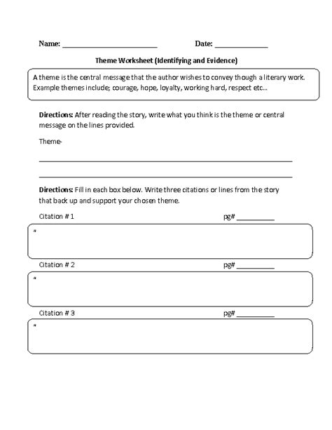 3rd Grade Theme Practice Worksheets Thekidsworksheet