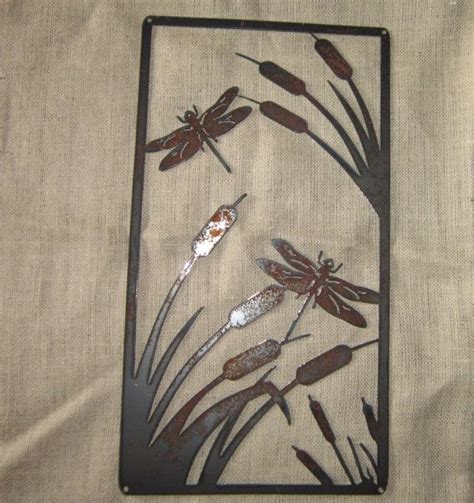 Dragonflies In Cattails Metal Art Custom Rustic Steel Art Etsy