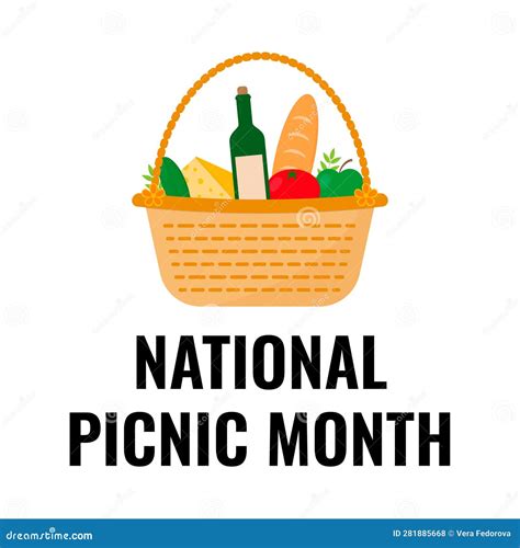 National Picnic Month Annual Event On July Stock Vector Illustration Of Meal Farmhouse