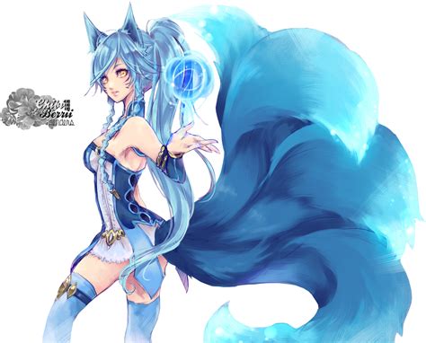 znalezione obrazy dla zapytania blue fox anime nine tailed fox fanart 1300x1000 png