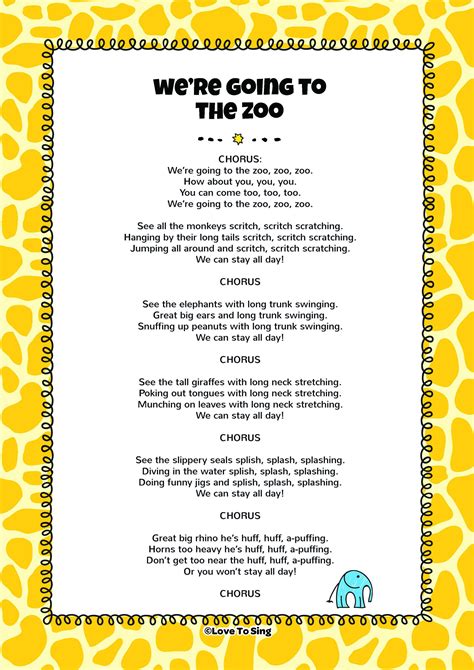 Download this popular kids video song "We're Going To The Zoo" With