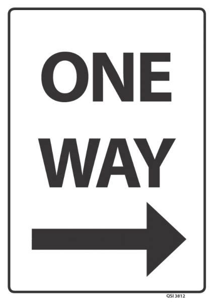One Way Arrow Right Black Industrial Signs