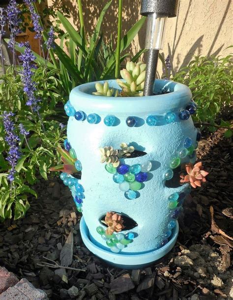 Strawberry Pot Makeover Strawberry Pots Container Gardening Painted