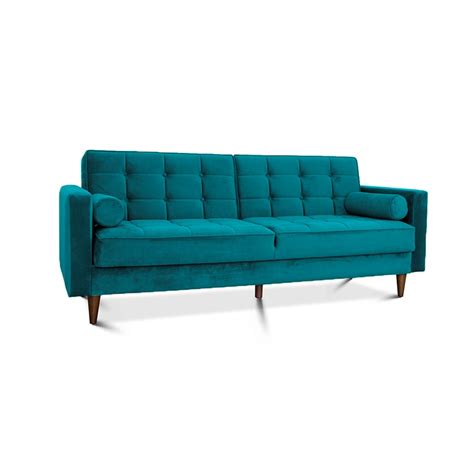 William Mid Century Modern Velvet Sleeper Sofa In Teal Cymax Business