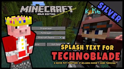 Technoblade Splash Text Minecraft Resource Pack Youtube