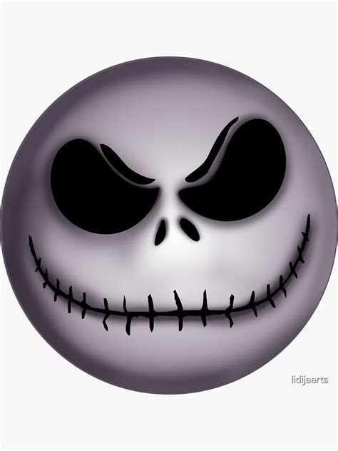 Jack Skellington Scary Face Sticker For Sale By Lidijaarts Redbubble