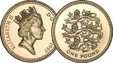1997 One Pound Coin The Obverse Portrait Is Of Elizabeth Ii And The