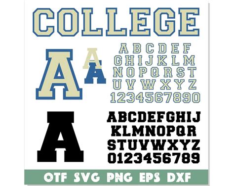 Vintage College Font Ttf Png Svg Layered Varsity Sport College Font Otf