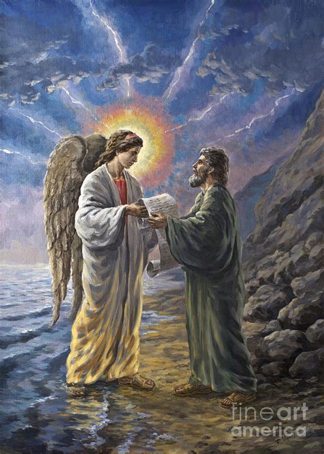 Mysterious Seventh Angel Meets Saint John On The Island Of Patmos