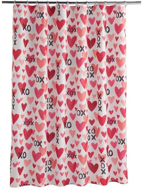 Celebrate Valentines Day Together Xoxo Hearts Shower Curtain