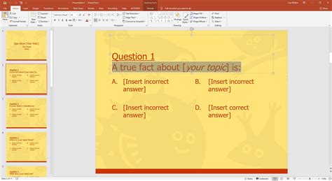 Powerpoint Template For A Multiple Choice Quiz