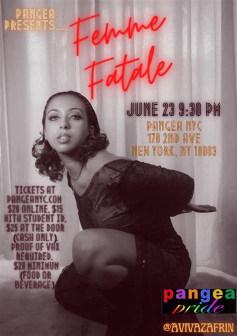 Jun 23 Aviva Femme Fatale A One Woman Cabaret Show Pangea Nyc