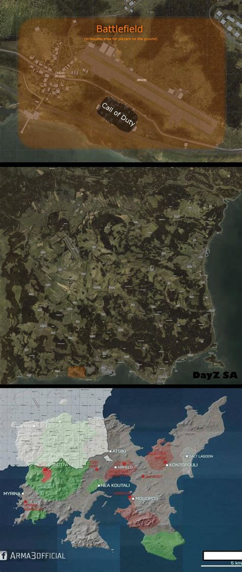 Map Size Comparison Fixed Arma 3 Dayz Sa But Both Are Still Pc