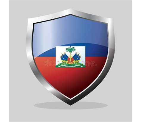 Ilustración Vectorial De Icono De Escudo De La Bandera Del País Haití