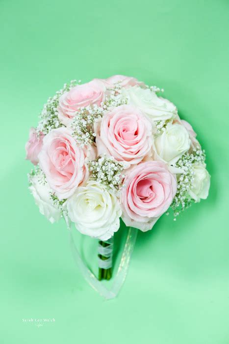 Light Pink And White Roses And Babys Breath Wedding