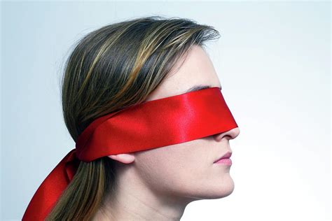 Woman Wearing Red Blindfold Photograph By Victor De Schwanberg Pixels