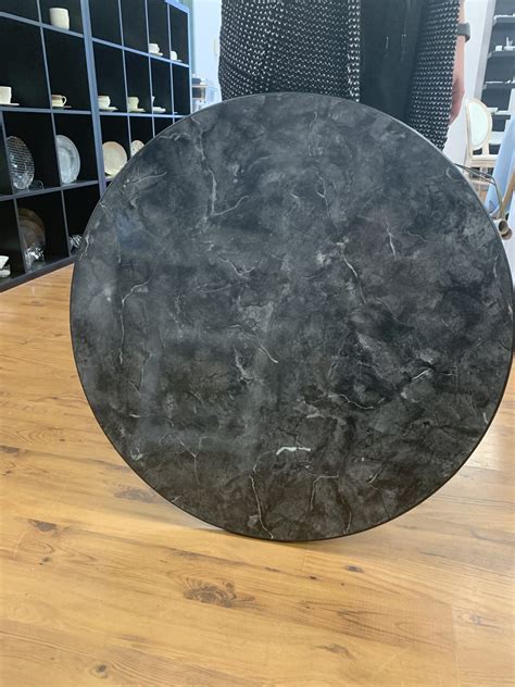 24″ Black Marble Round Top American Party Rentals