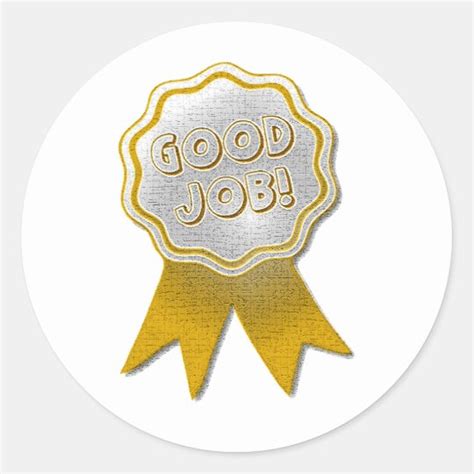 Good Job Gold Ribbon Stickers