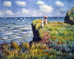 Cliffwalk Pourville by Monet | Monet paintings, Impressionist paintings ...