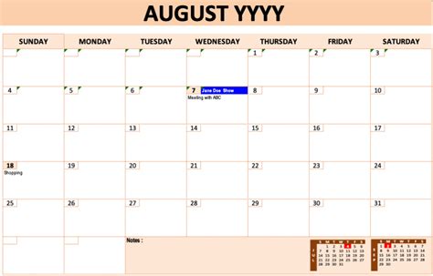 Event Calendar Template The Spreadsheet Page