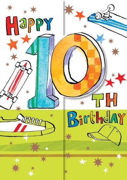 Ling Design Skater Boy 10 Birthday Card Cards Ts And Party