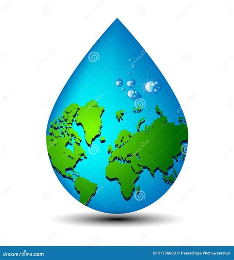 Water Drop Earth Ecology Concept Stock Vector Illustration Of