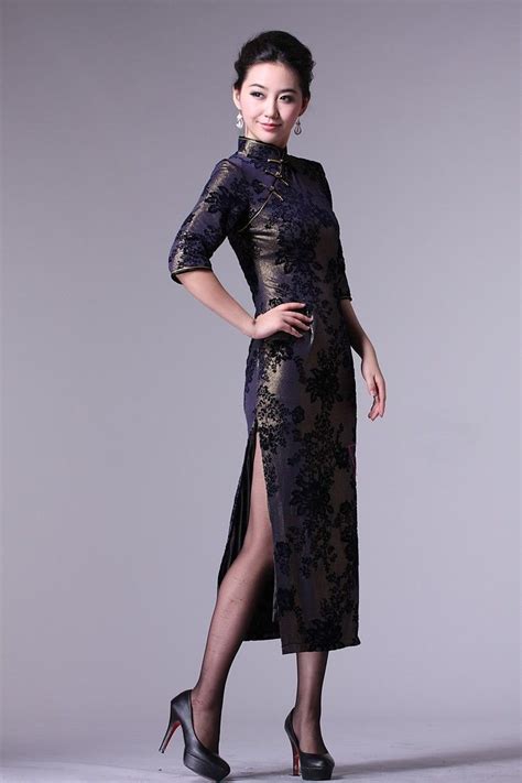34 Sleeve Chinese Qipao Cheongsam Evening Dress Dresses Oriental Fashion Asian Dress