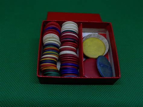 Box Of Vintage Board Game Counters Etsy