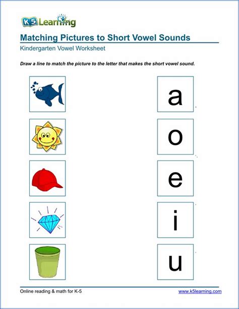 Kindergarten Vowel Worksheets