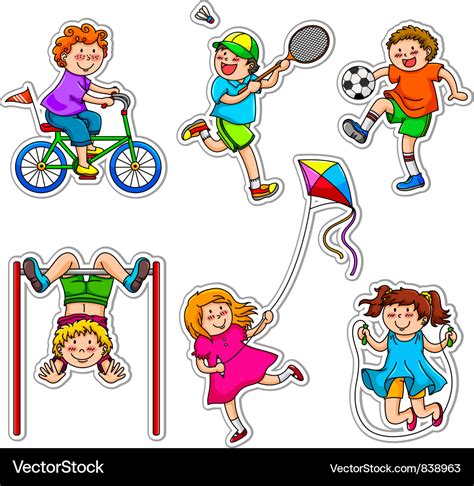 Active Kids Royalty Free Vector Image Vectorstock
