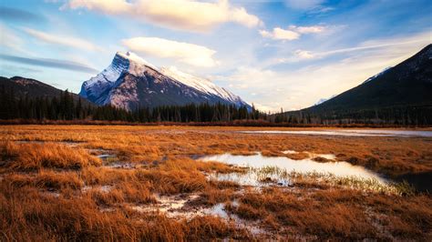 2560x1440 Sunset At Vermillion Lakes In Banff Canada 1440p Resolution