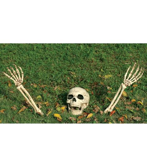 The Boneyard Lawn Stake Buried Alive Arms And Skull Halloween Outdoor