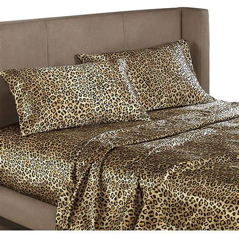 Cheetah Print Satin Sheets Queen Size Leopard Animal Print Satin