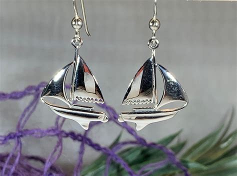 Sailboat Earrings Nautical Jewelry Ship Jewelry Sailing Jewelry