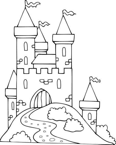 Résultat de recherche d'images pour "coloriage château fort"  Castle