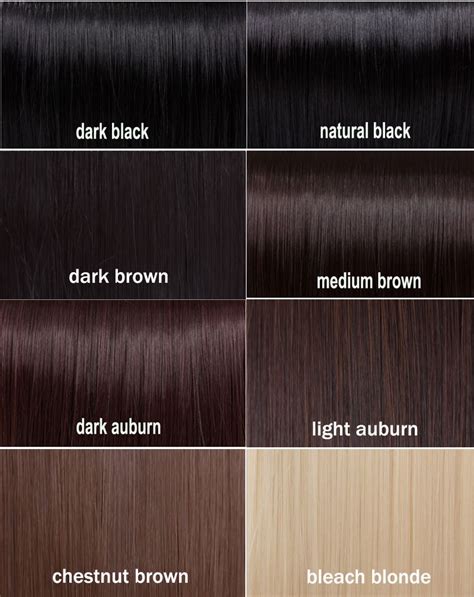 Shades Of Black Hair Color Chart Dark Hair Color Chart Brown Hair