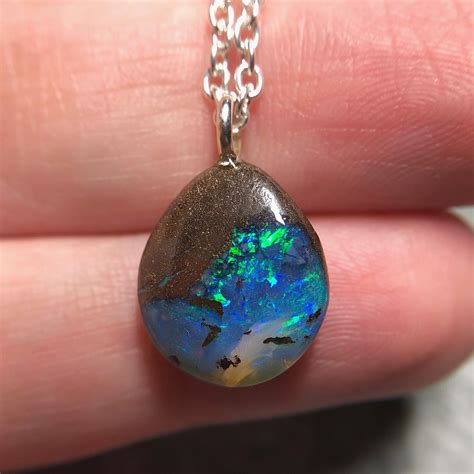 Stunning Boulder Opal Pendant On A Sterling Silver Chain Available At