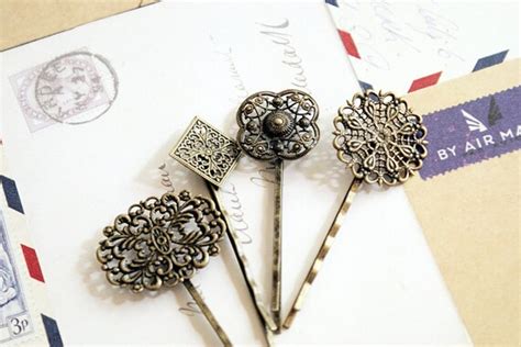 Items Similar To Antique Vintage Bronze Hair Pin On Etsy