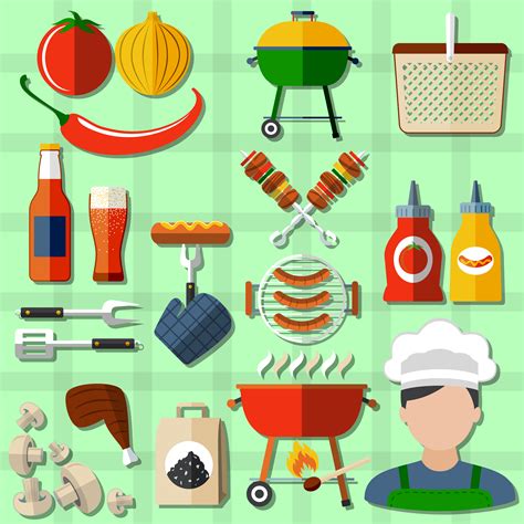 Barbecue Icons Set 461432 Vector Art At Vecteezy