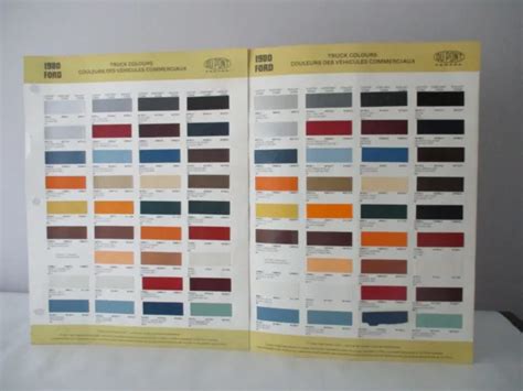 Paint Color Reference Sample Paint Chips Dupont 1980 Ford Truck Colors