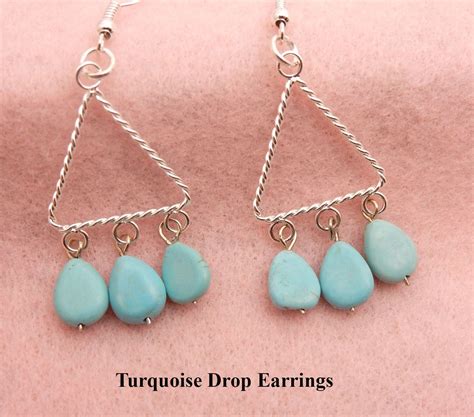 Turquoise Teardrop Earrings Turquoise Tear Drops On Silver Etsy
