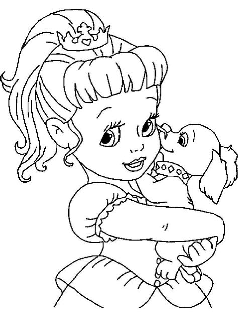 Disney Baby Princess Coloring Pages Black And White Free Printable