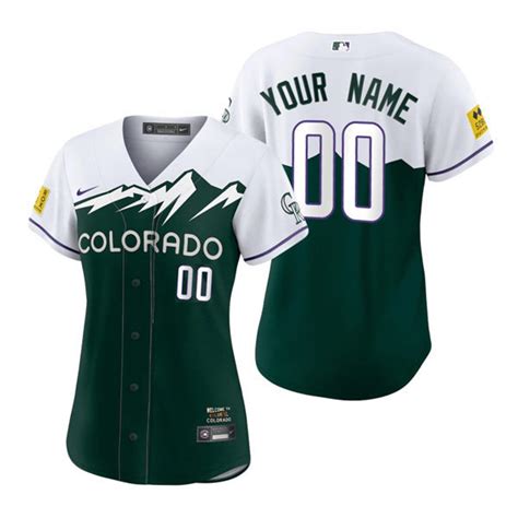 Womens Colorado Rockies Custom Green Stitched 2022 City Connect Jersey
