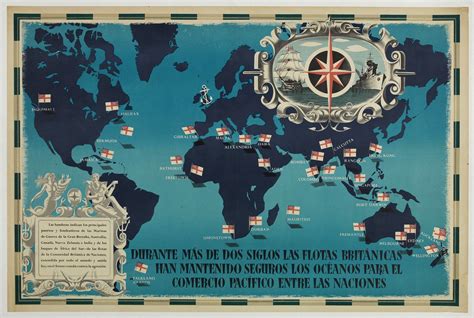 British Empire Trade Map Wwii Eric Fraser Old Map By Fraser E