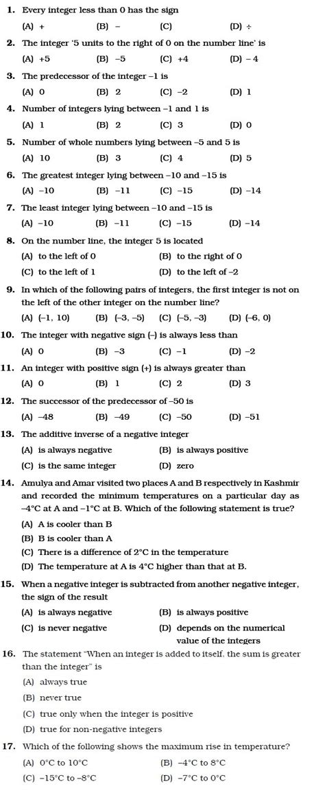 We have reviewed, corrected typos and cross verified the solutions for the best, most detailed, accurate free solutions for class 8 ncert mathematics. Class 6 Important Questions for Maths - Integers | AglaSem ...