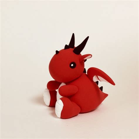 Baby Red Dragon Clay Art Projects Clay Art Cute Crafts