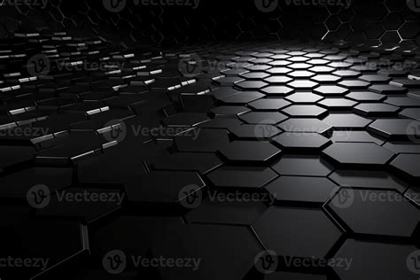 Abstract Futuristic Surface Concept With Hexagons Trendy Sci Fi