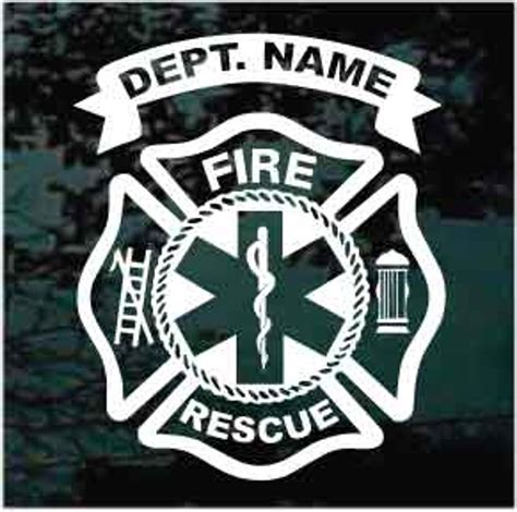 Custom Fire Rescue Maltese Cross Fire Department Decals Decal Junky